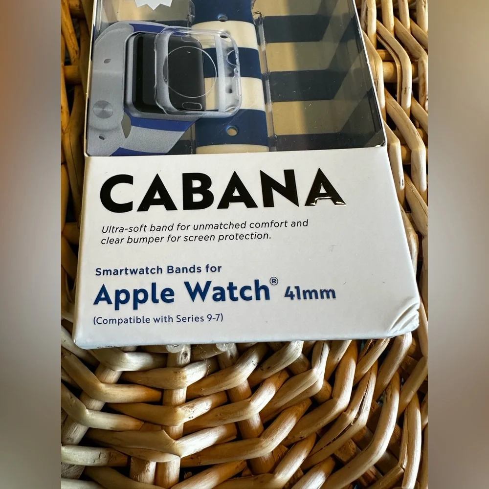 ⌚️ MVMT Cabana Blue White Apple Watch 41mm Band + Bumper NIP